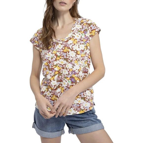 Sanctuary Traveler Twist Tee‎ Women's Small Multicolor Floral Scoop Neck NWT - Picture 1 of 12